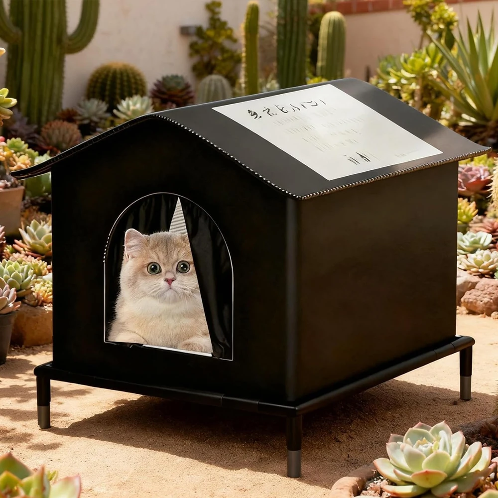Casa aislada para gatos gran capacidad interior/exterior – Impermeable - imagen 5