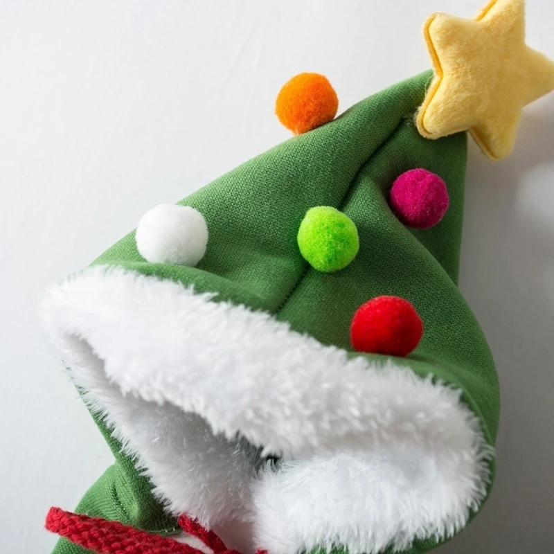 Capas de árbol de Papá Noel para perros, capas navideñas para gatos, capas para mascotas de Papá Noel con sombrero, accesorio divertido para disfraz de mascota - imagen 2