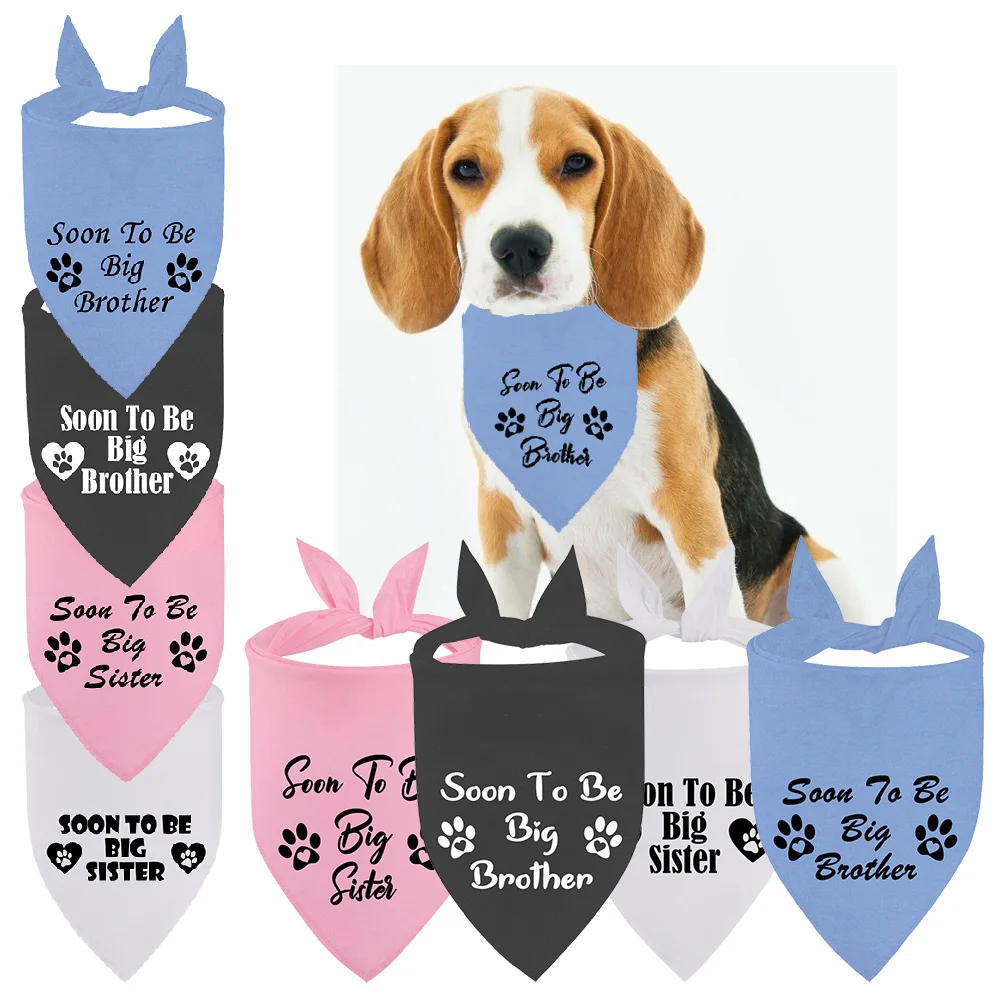 Bandana con mensaje de embarazo para mascota, Bandana blanca y negra, fotos de revelación de género, regalo de ducha para bebé