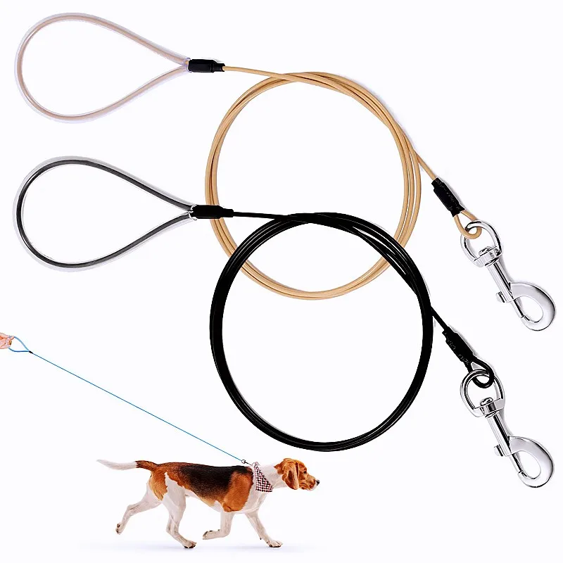 Correa para perro de 1,8 m en acero inoxidable con asa comoda - imagen 4