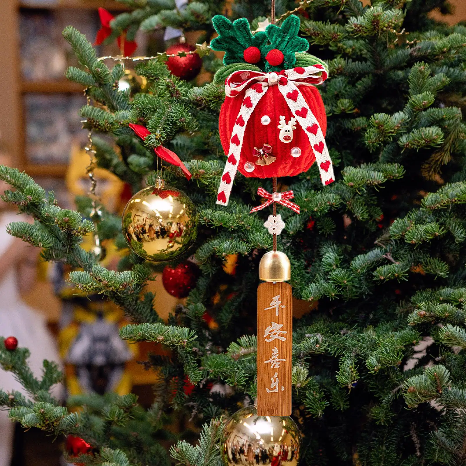 Kit de adornos navideños DIY, suministros para manualidades de manzana, accesorios para fotos, decoración colgante de Navidad para pared, familia, amigo, coche, niños, adultos, oficina