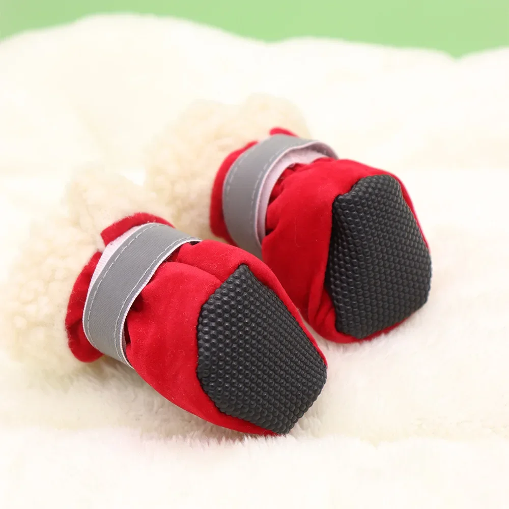 Zapatos para mascotas, zapatos antideslizantes e impermeables para perros, no caen, zapatos de algodón cálidos y gruesos para otoño e invierno, botas de nieve - imagen 2