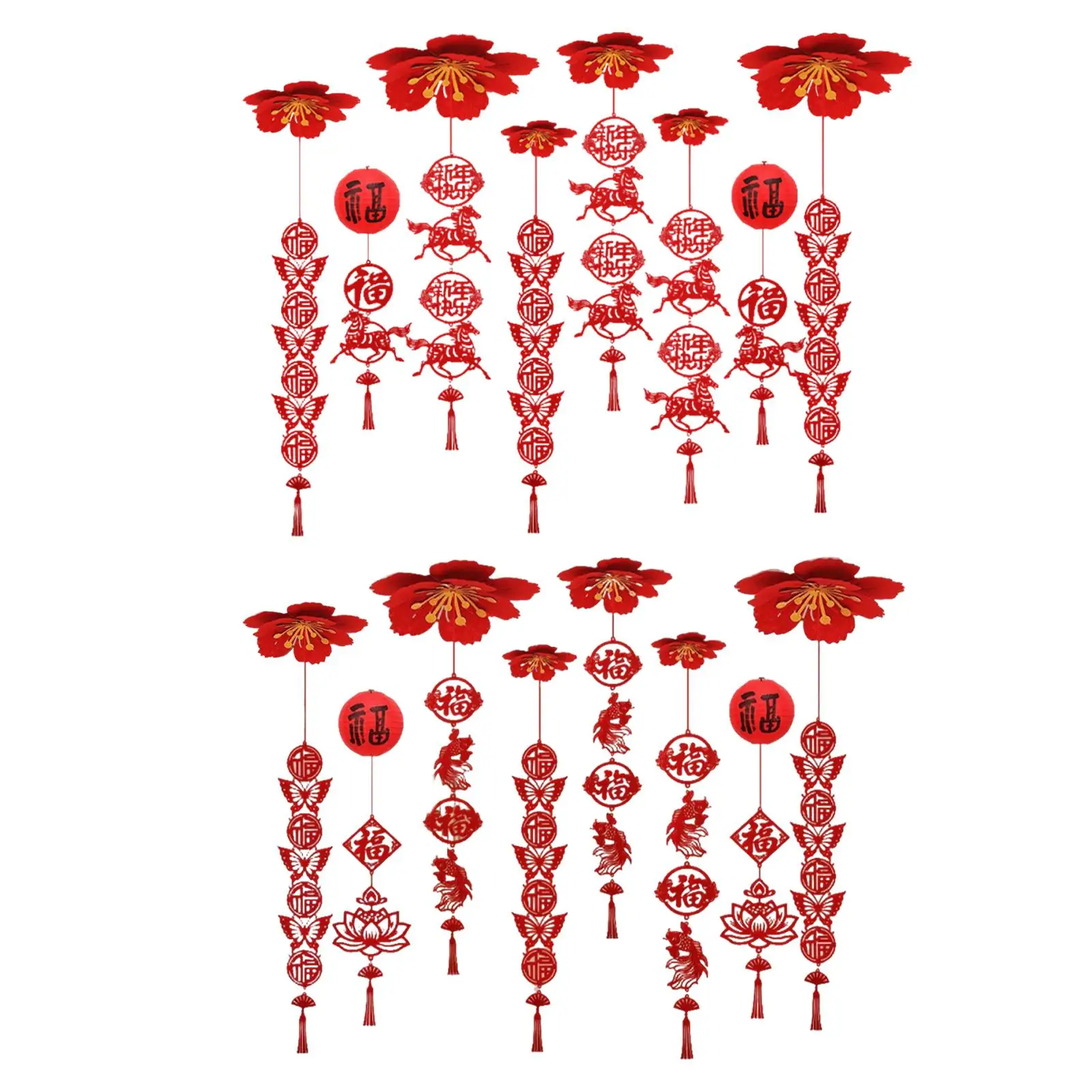 Colgante borla fieltro rojo Año Nuevo Chino del Caballo decoración - imagen 2