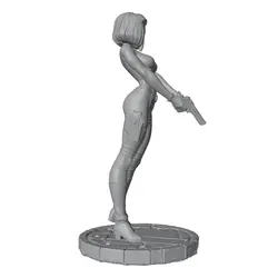 Figura de resina 1/24 para pintar a mano, mujer con pistola