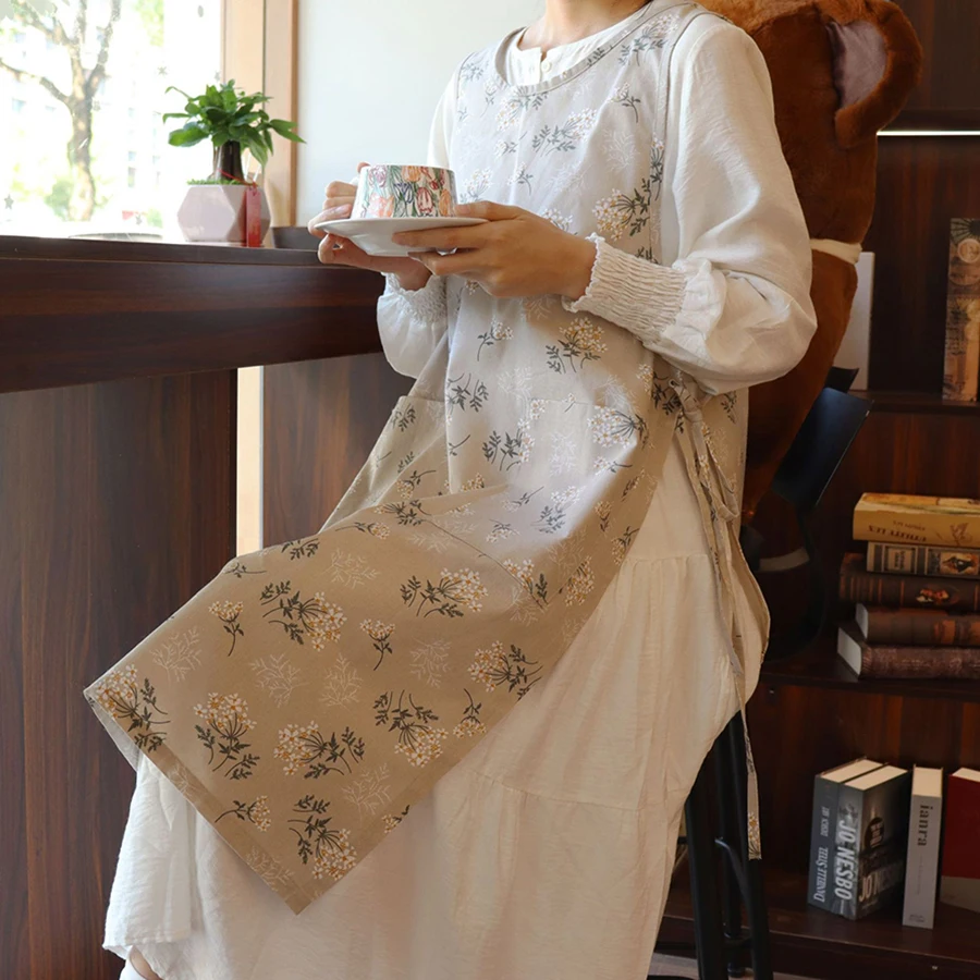 Delantal de cocina Delantal de restaurante Delantal de chef Cocina Florista Mono Cocinero Sin mangas con bolsillos Delantal de estilo japonés - imagen 4