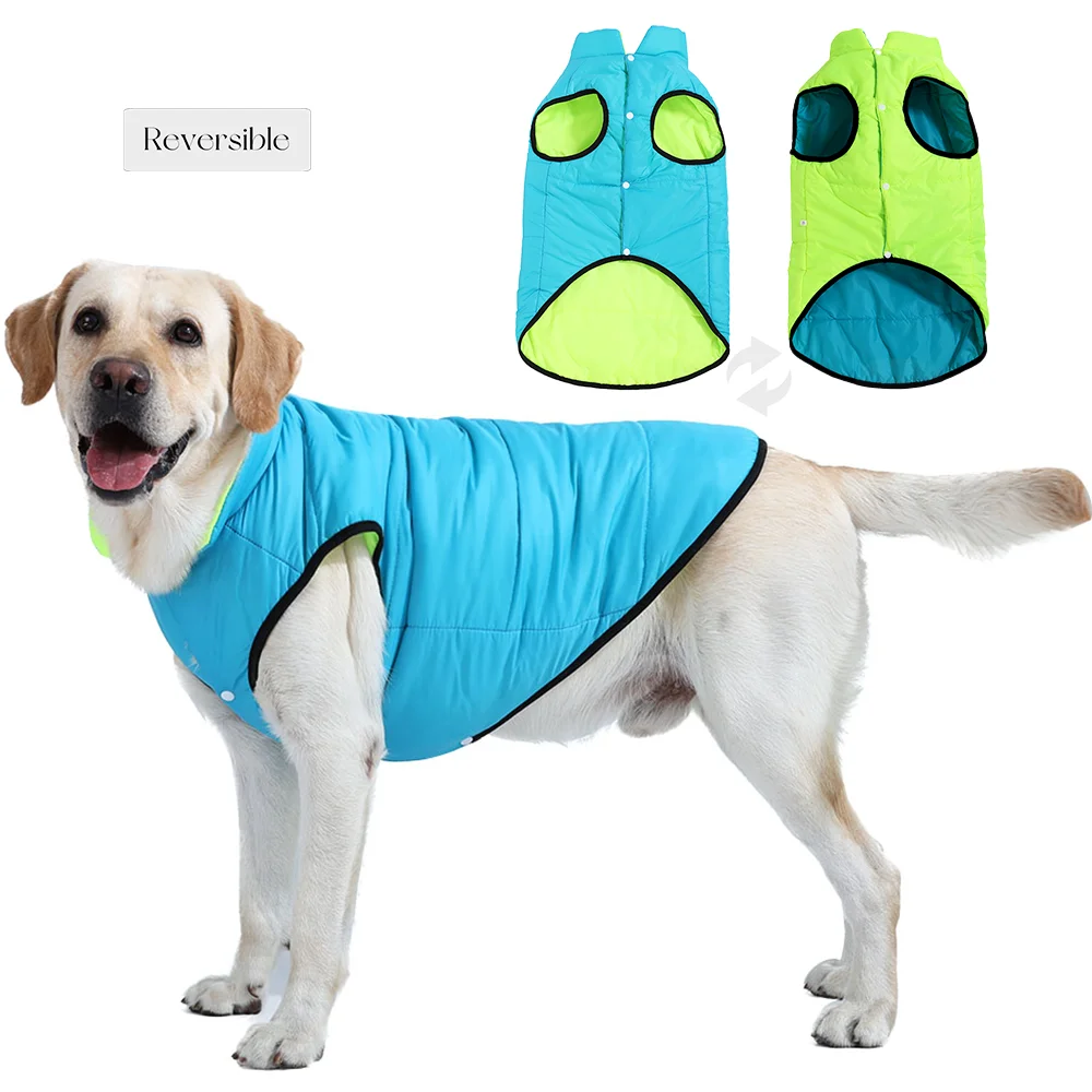 Abrigo Reversible para perros con orificio para correa para perros pequeños y grandes, chaqueta cálida de invierno para mascotas, Parka impermeable para Chihuahua Labrador Retriever