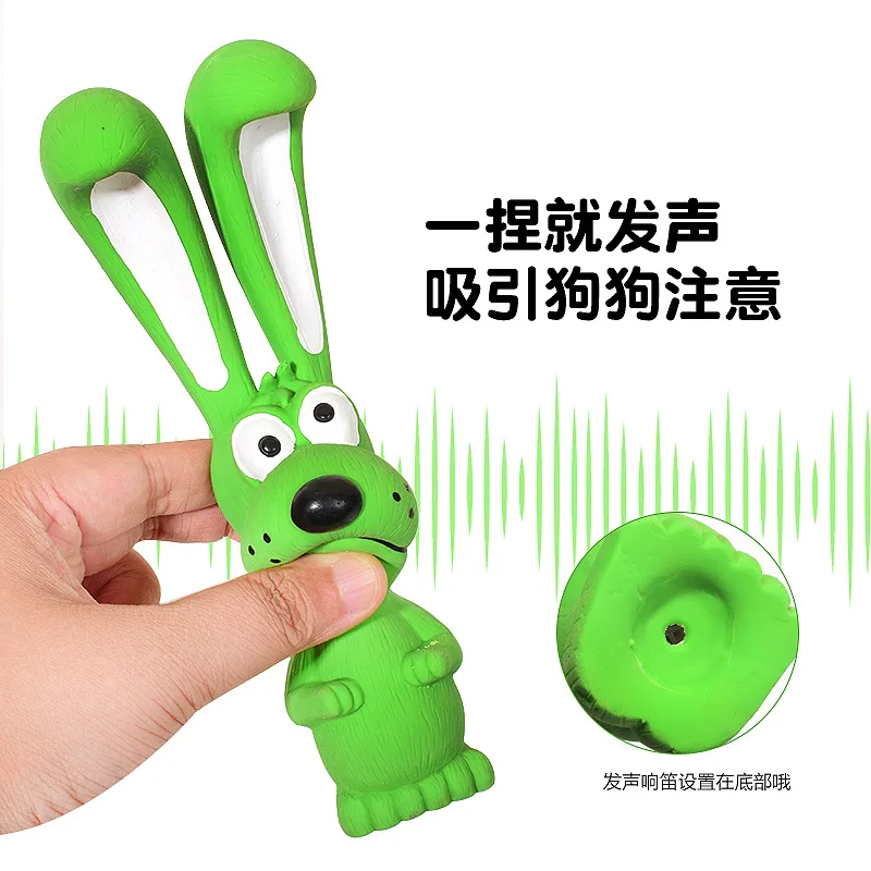 Juguete conejo orejas largas látex limpieza molar para gatos y perros - imagen 4