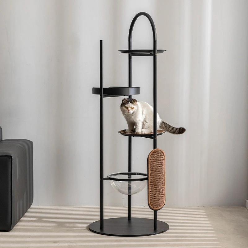 Árbol grande para gatos, torre para gatos, rascador para gatos, muebles para gatitos, árbol, cápsula espacial transparente, estante de accesorios para gatos - imagen 4