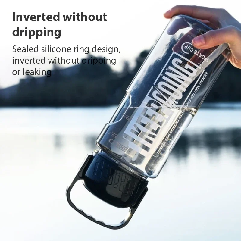 Botella de agua de plástico de gran capacidad, 1,1l/1.5L/2L/3L, botella de agua deportiva con pajita, viaje al aire libre, gimnasio portátil, jarras de Fitness - imagen 4