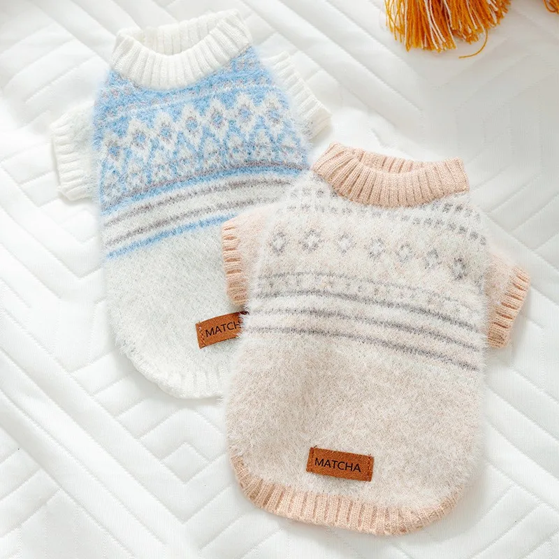 Ropa de lujo para perros, suéter de lana para perros y gatos, ropa para cachorros, Chihuahua, Bichon Frise, Bulldog Francés, disfraz para perros de otoño e invierno