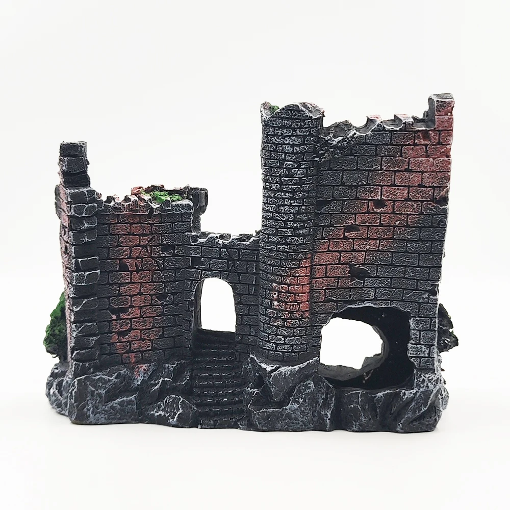 Adorno creativo castillo para pecera rocalla resina color aleatorio - imagen 3