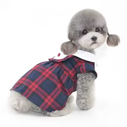 Vestido a cuadros para perra – Ropa de verano para perros pequeños y medianos