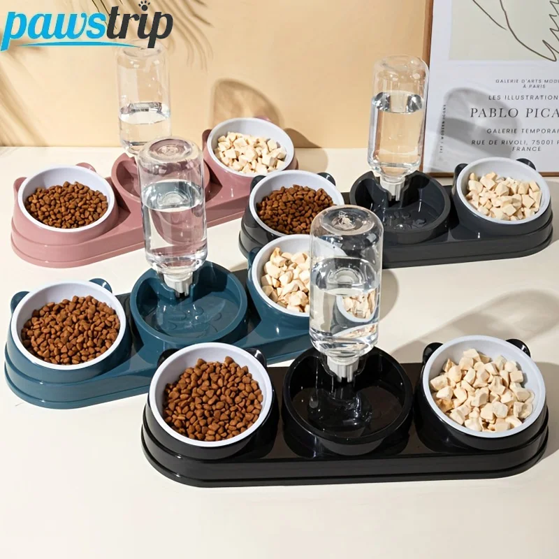 Comedero elevado y bebedero automático para gatos - 2 en 1 práctico