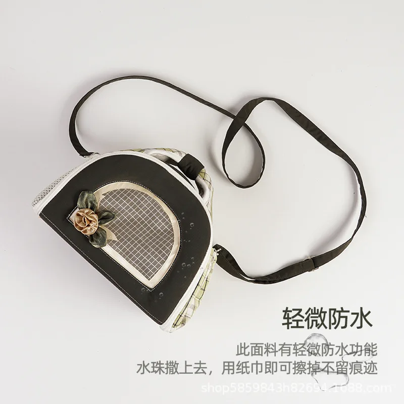 Mochila pequeña para salir de mascotas, bolsa de mano para salir con conejo pequeño, refrescante, transpirable, para las cuatro estaciones, bolsa de almacenamiento plegable - imagen 2