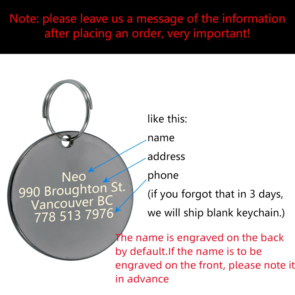 Placa de identificación grabada para perro antipérdida segura - imagen 5