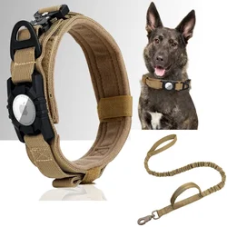 Collar táctico nylon con AirTag para perros – Localizador GPS impermeable
