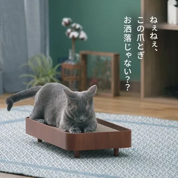 Casa para gatos con rascador vertical de madera - imagen 2