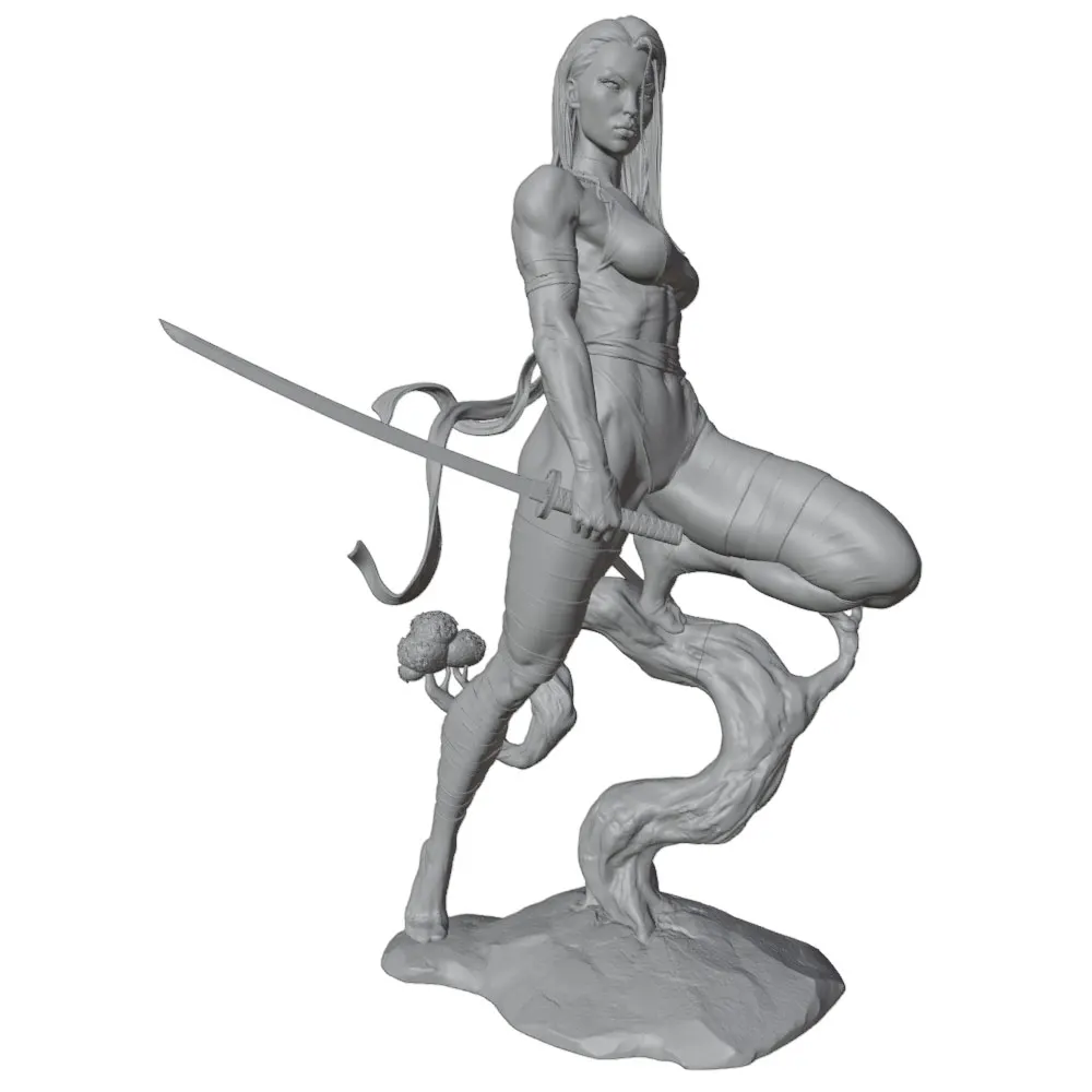 Figura de anime GK en gris – miniatura 3D sin montar ni pintar - imagen 2