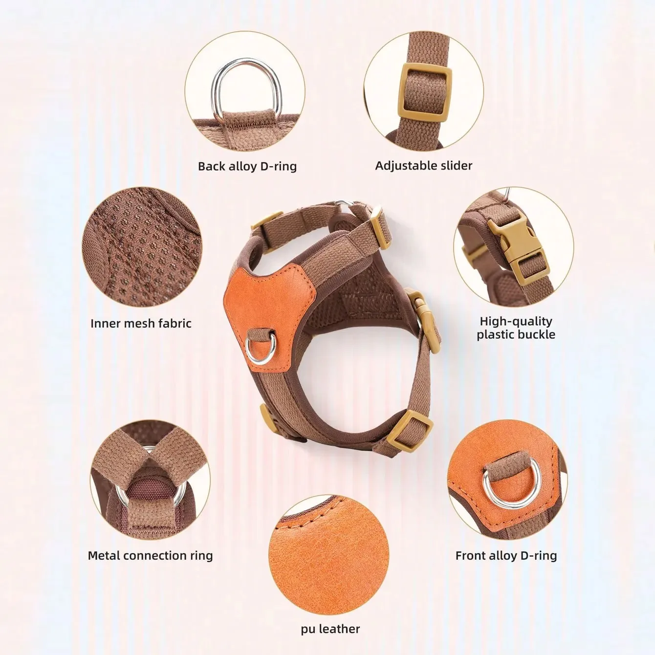 Arnés para perros, correa para el pecho, Collar para gatos, accesorios, juego de correa para cachorros, suministros, arnés, suministros para perros - imagen 3