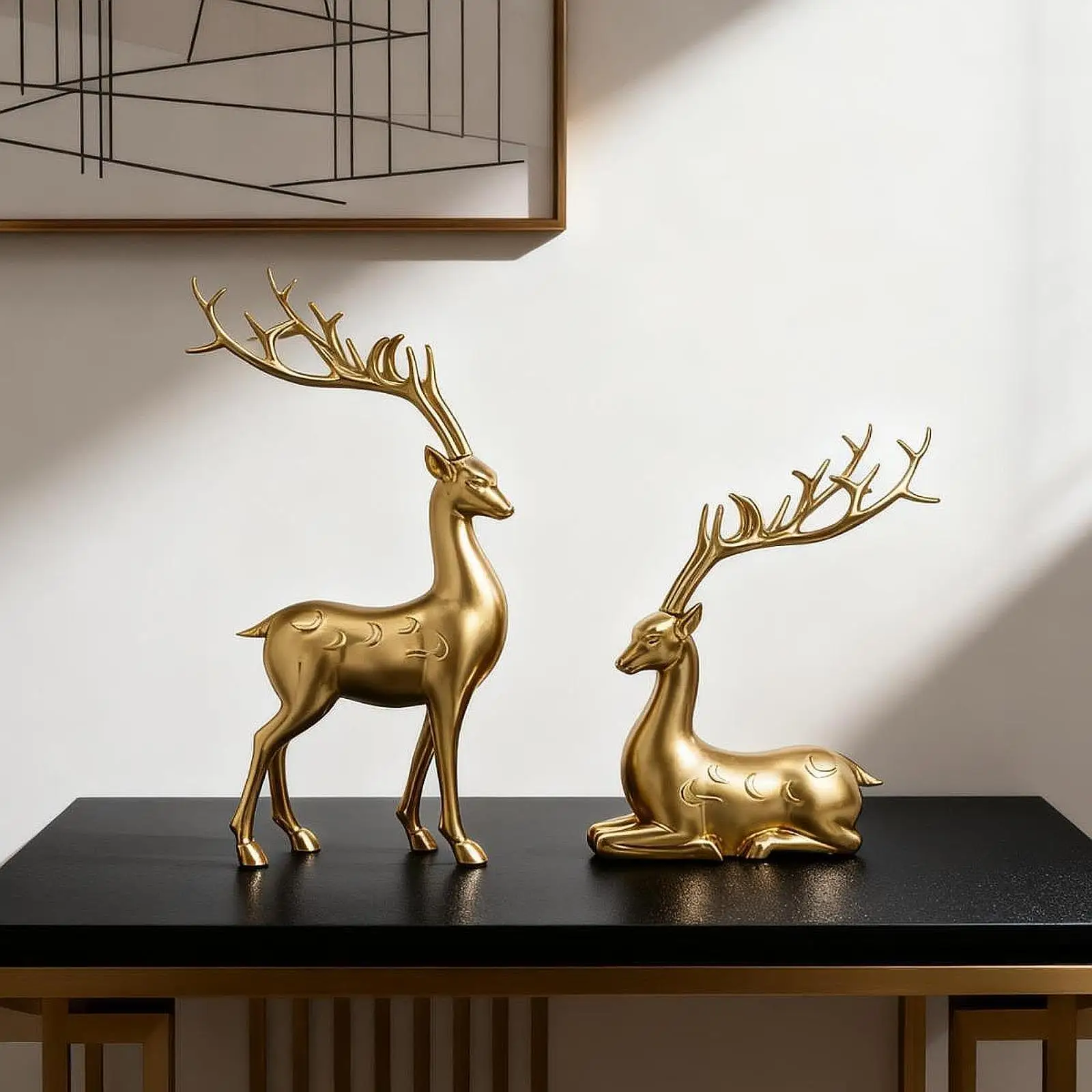 2x Reindeer Figurines Elk Sculptures Modern Christmas Decoration Tabletop Ornaments for Farmhouse Gifts Indoor Xmas Bedroom 2x Reindeer Figurines Elk Sculptures Modern Christmas Decoration Tabletop Ornaments for Farmhouse Gifts Indoor Xmas Bedroom