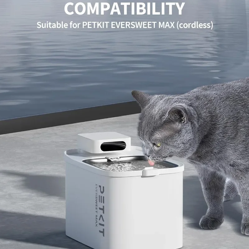 PETKIT-Unidad de filtro Rect para fuente de agua inalámbrica EVERSWEET MAX, repuesto para fuente automática para gatos de 105 floz/3L, 5 paquetes - imagen 3