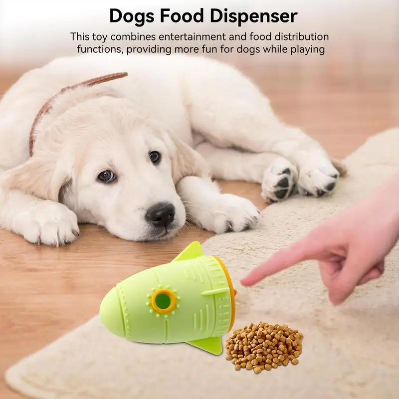 Dispensador de golosinas para perros, rompecabezas para perros, alimentador de alimentación lenta, juguetes interactivos indestructibles, enriquecimiento para perros grandes, cohete - imagen 3
