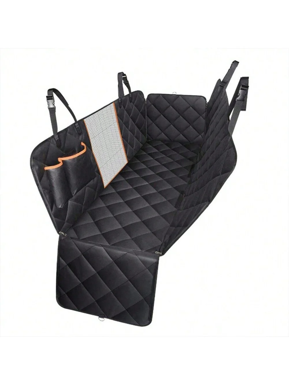 Alfombrilla antisuciedad e impermeable para mascotas, Alfombrilla negra para asiento trasero de coche para perro