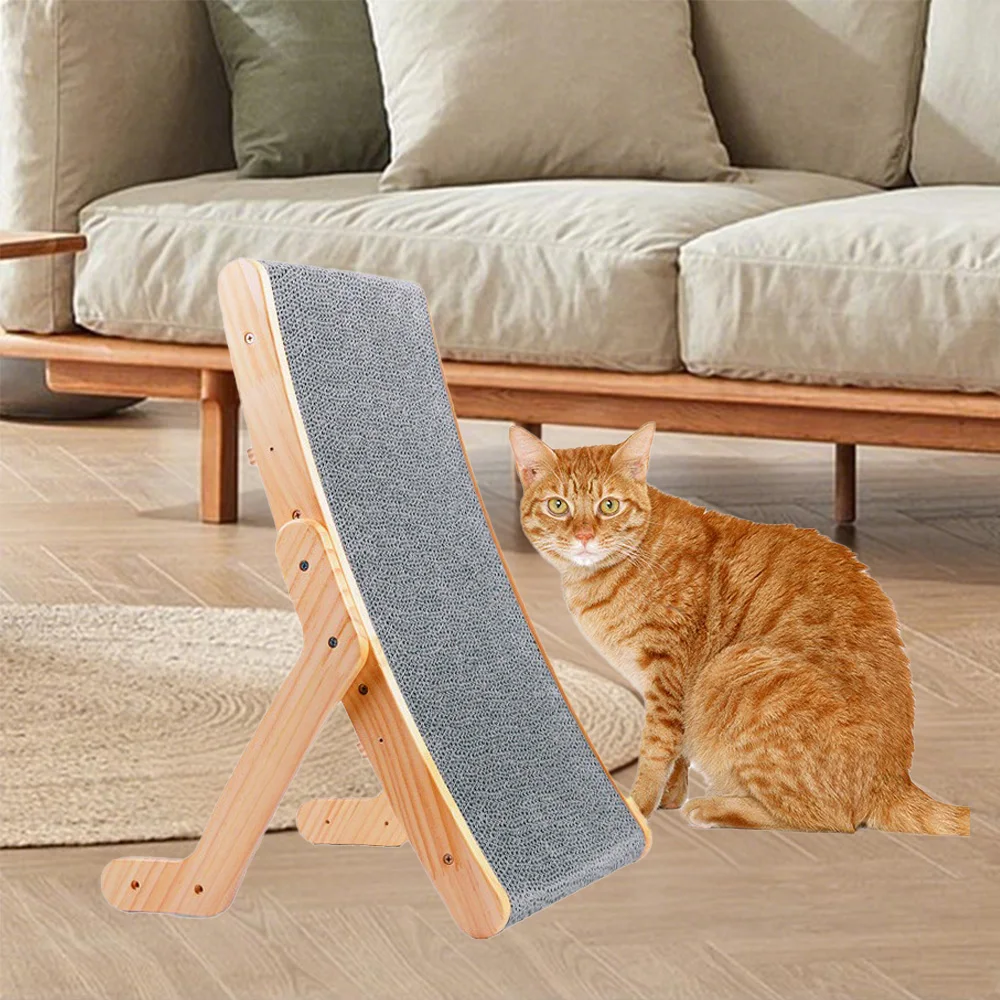 Rascador de madera para gatos, poste rascador de diseño 3 en 1, cama para gatos, Protector antiarañazos con núcleo reemplazable para muebles, cuidado de las garras de gato - imagen 2