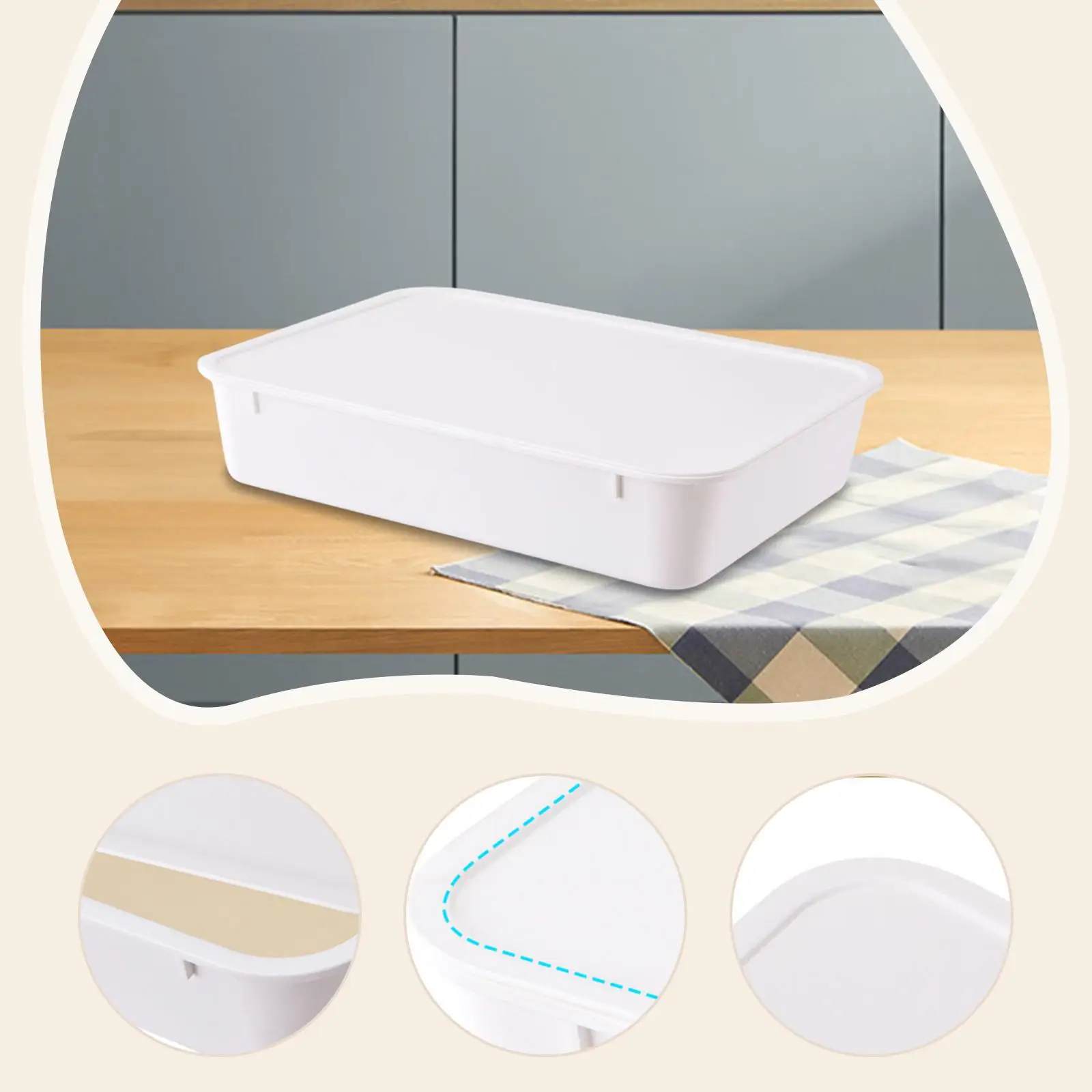 Caja para masa de pizza y pan – Contenedor con tapa para cocina - imagen 3