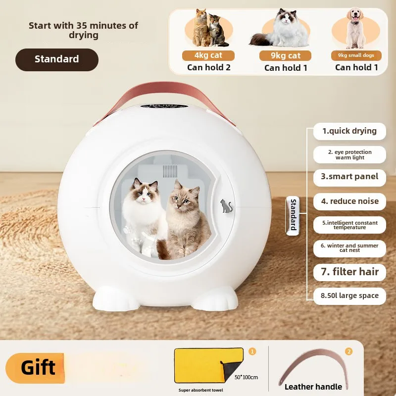 Secador automático para mascotas, soplador de pelo, temperatura inteligente constante, caja secadora para perros y gatos, suministros de productos para mascotas, accesorios de aseo - imagen 3