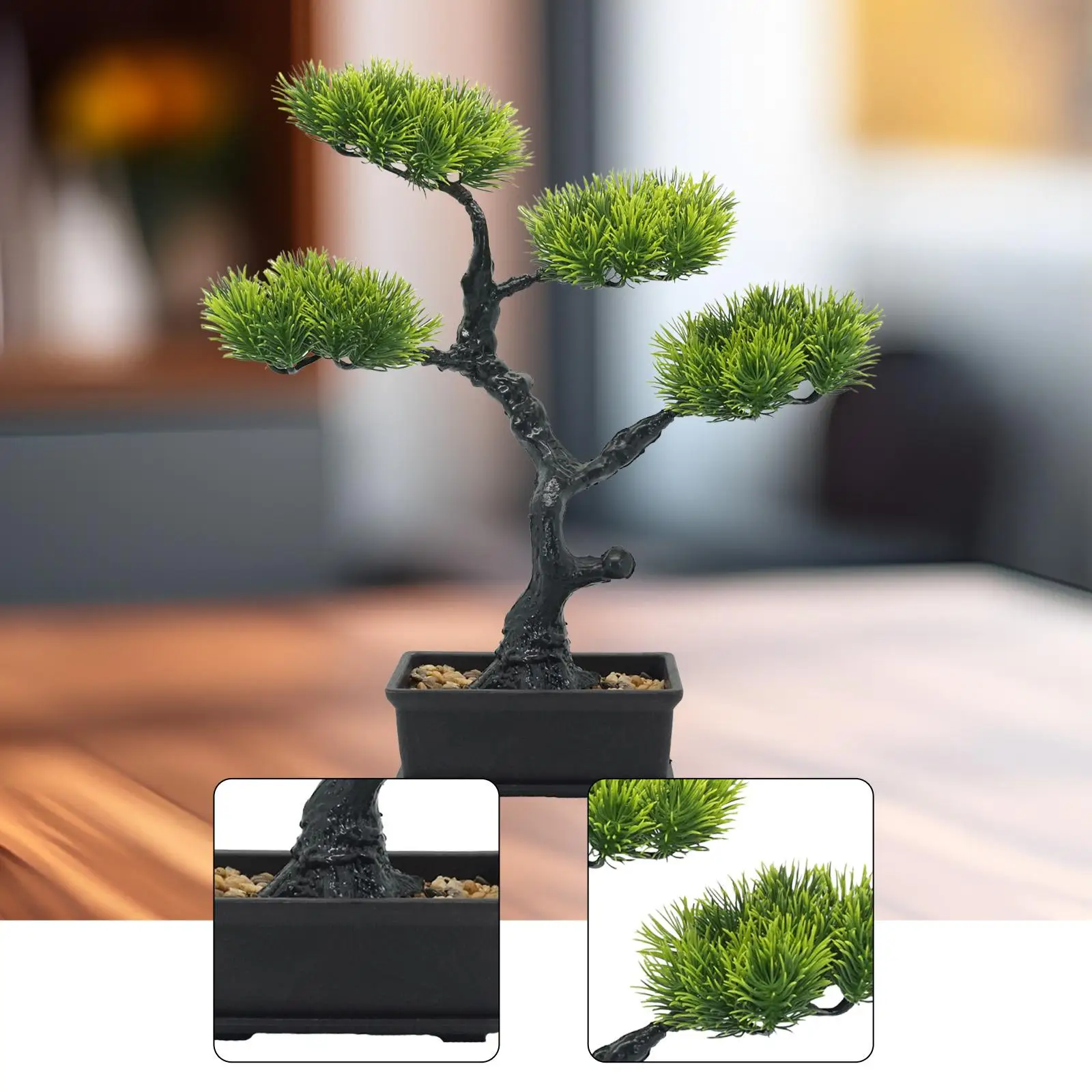 Árbol bonsái Artificial, escritorio, plantas en macetas, adorno verde, decoración del hogar para eventos de boda, regalo de inauguración de la casa, sala de estar y cafetería - imagen 4