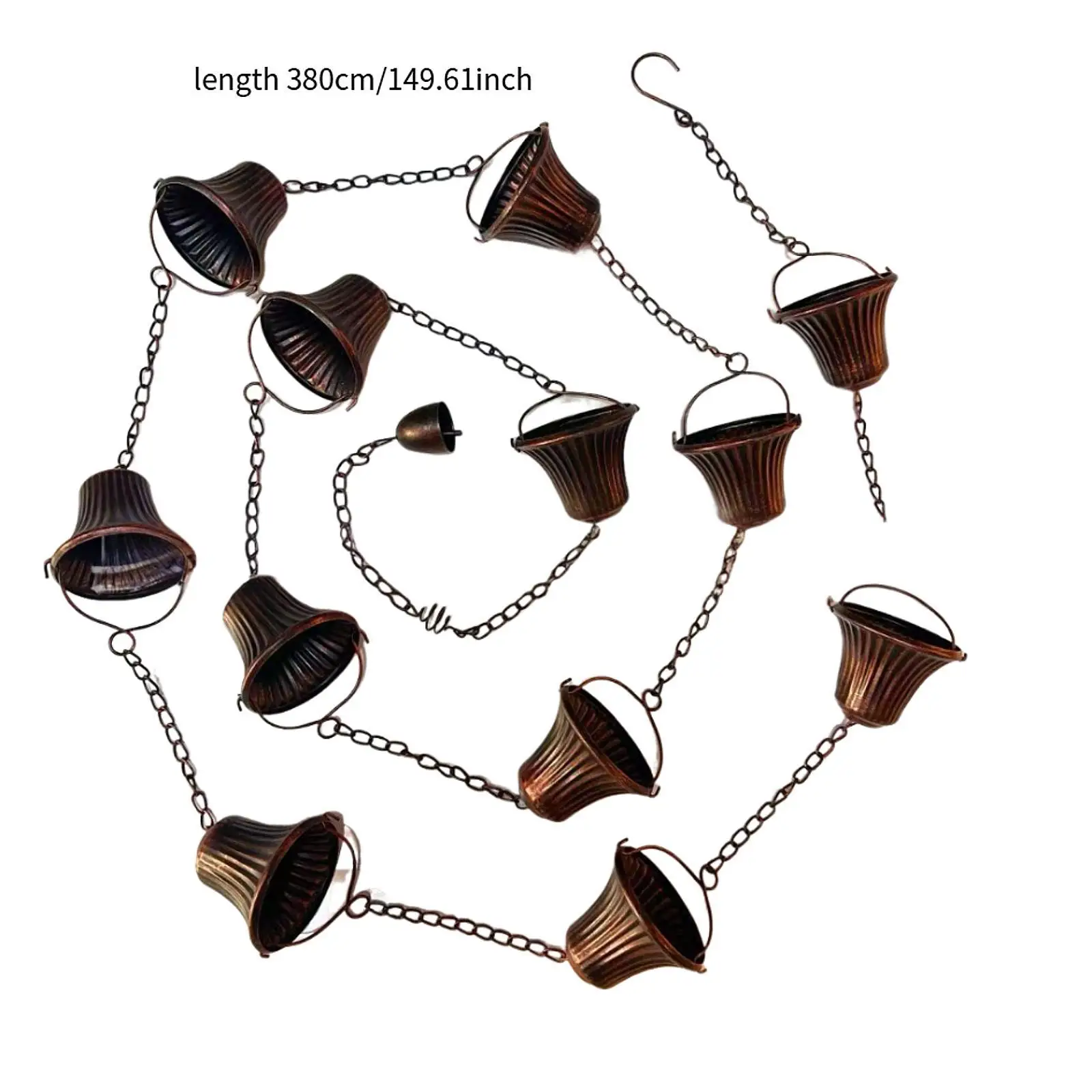 Rain Chains for Gutters Replacement 12.5ft for Eaves Drainage for Outside Downspouts Decorative Rain Catcher for Roofs Yard Rain Chains for Gutters Replacement 12.5ft for Eaves Drainage for Outside Downspouts Decorative Rain Catcher for Roofs Yard