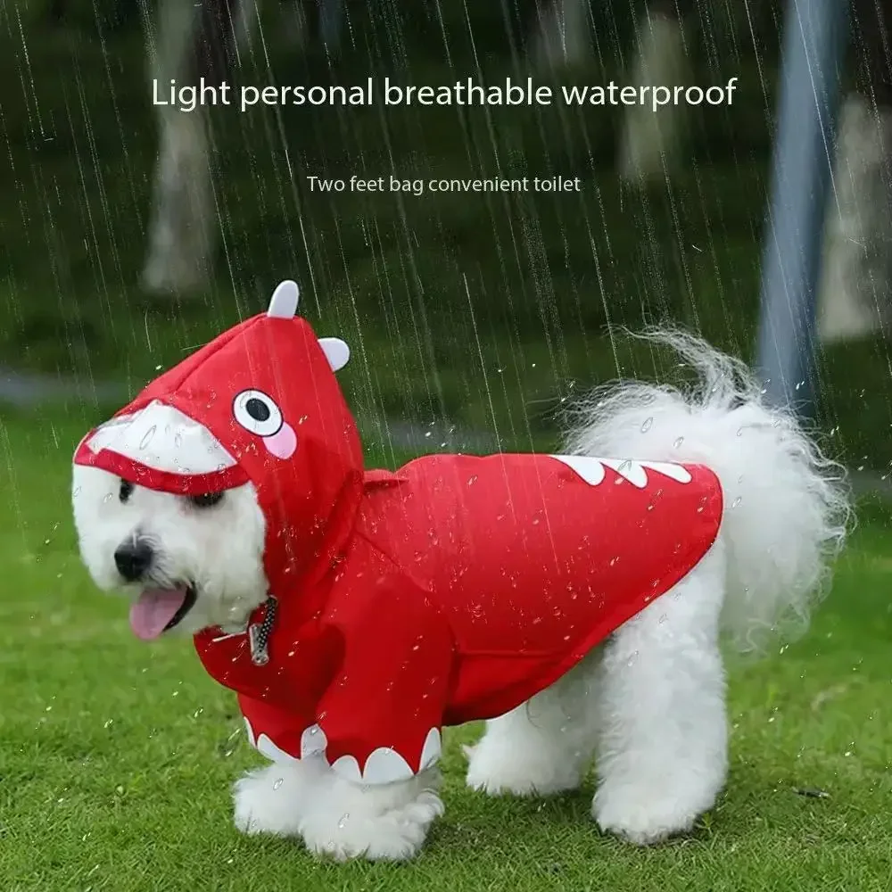 Chubasquero para perros de dibujos animados, tres colores, impermeable y duradero, ropa impermeable Universal para mascotas, diseño bonito, resistente a la intemperie - imagen 2