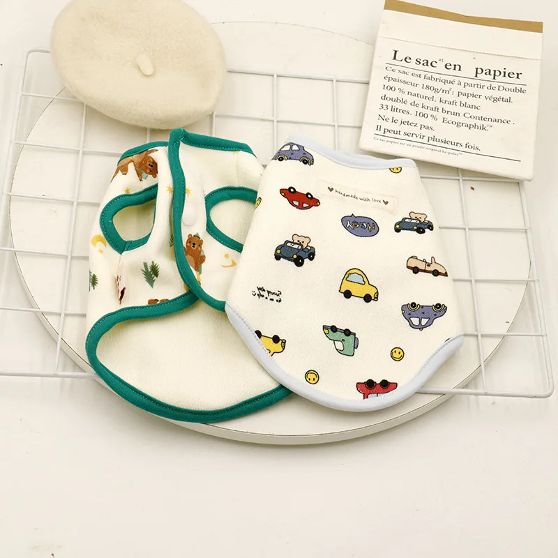 Chaleco grueso de dibujos animados para mascotas, ropa para el hogar, abrigo para gatos, ropa para cachorros, chaleco para perros pequeños, Otoño/Invierno - imagen 2