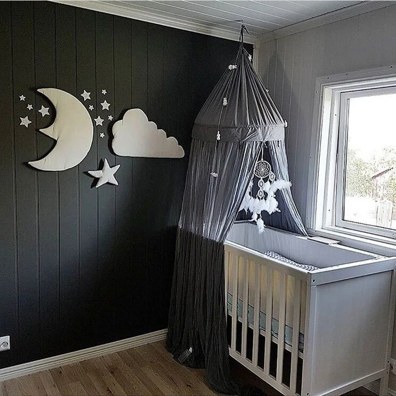 Decoración de pared de luna y estrella, adornos de nube de algodón de estilo nórdico INS, pegatinas de pared para habitación de niños, accesorios de fotografía, Juego de 3 piezas - imagen 4