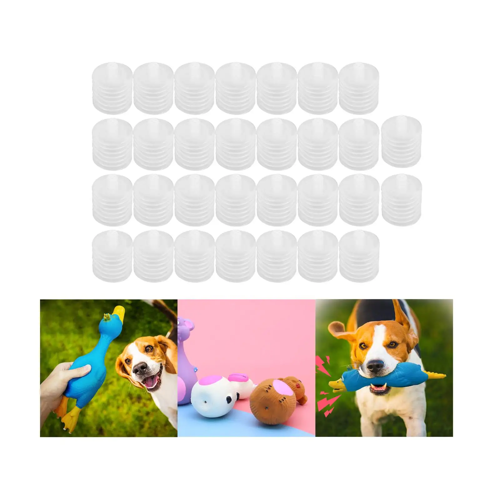 Juguete chirriante resistente a granel para mascotas, fabricante de ruido para mascotas, reparación de juguetes para bebés, 30 Uds.