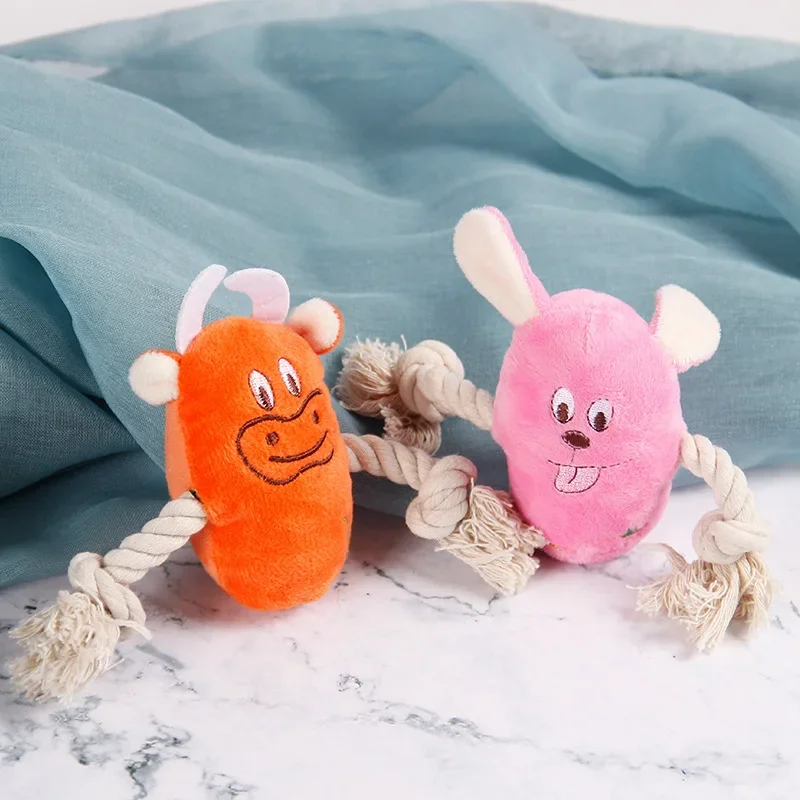 Juguetes bonitos de dibujos animados para perros pequeños, juguete de cuerda para mascotas, rompecabezas de limpieza de dientes, juguetes de peluche, productos para mascotas - imagen 3