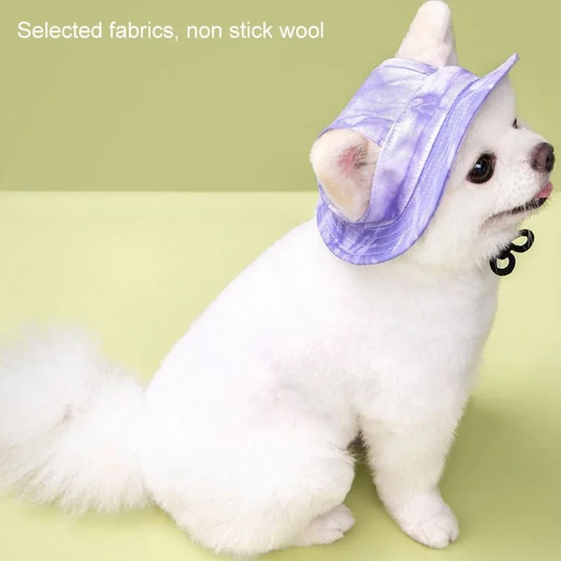 Gorras para perros y gatos, gorro pequeño para cachorros y mascotas, gorra de ala redonda de verano, visera de béisbol para perros, accesorios para exteriores, gorro para el sol para perros - imagen 2