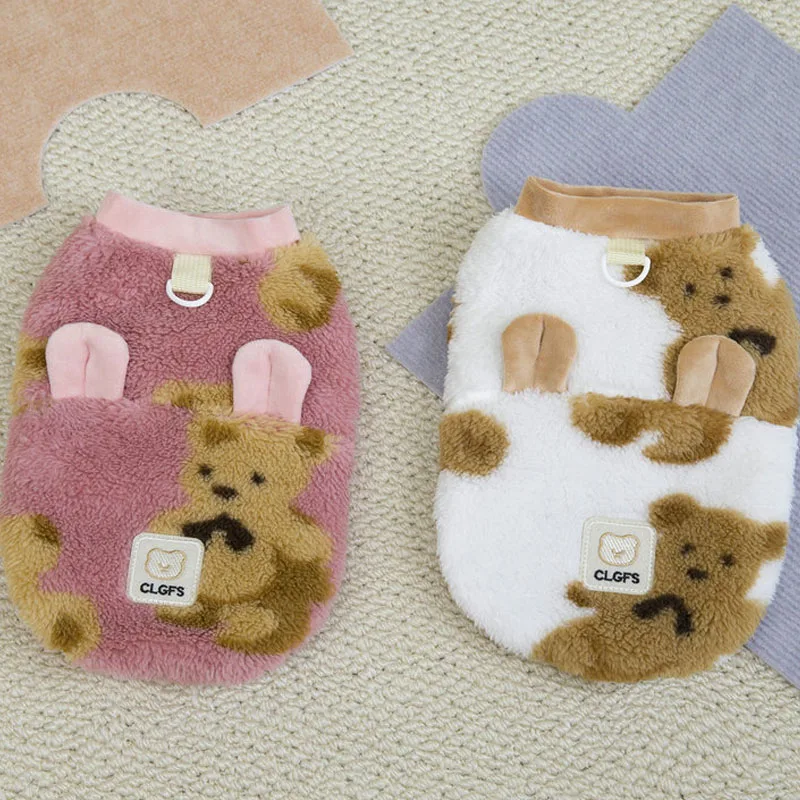 Ropa de invierno para perros, sudaderas con capucha cálidas de lana, ropa para cachorros, sudadera, suéter para perros pequeños, ropa de Pug, Jersey, disfraces - imagen 3