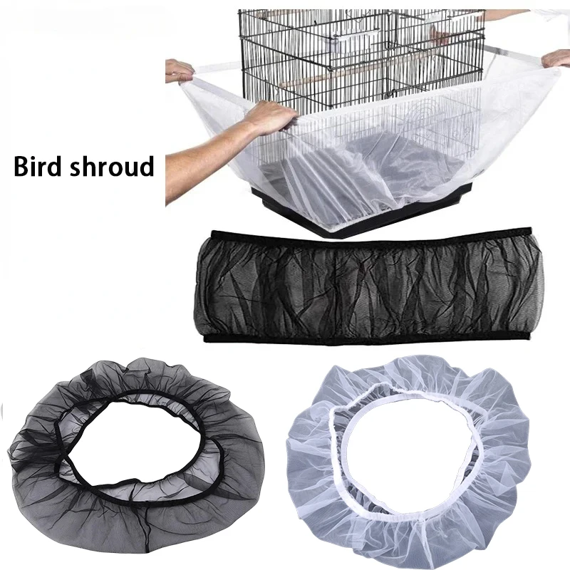 Protector de semillas para receptor, malla de nailon, cubierta para loros y pájaros, suave, fácil limpieza, tela aireada de nailon, cubierta para jaula de pájaros, protector receptor de semillas - imagen 3