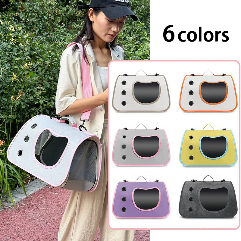 Mochila portátil para transportar gatos para mascotas pequeñas, bolsa de viaje plegable y transpirable para mascotas (perros y gatos), correa ligera y ajustable - imagen 2