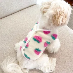 Chaqueta de lana con fresa para perros y gatos – Abrigo cálido invierno