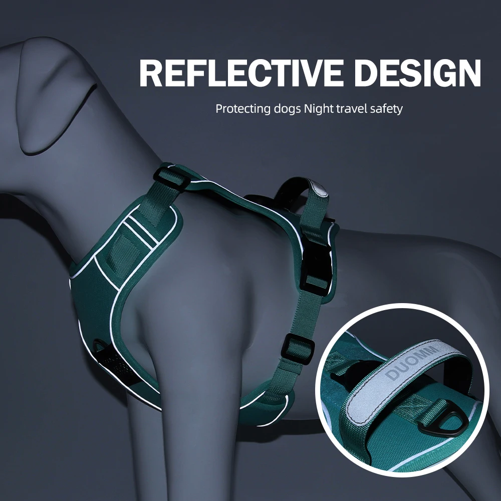 Anti Pull Dog Harness for Large Medium Dogs Reflective Escape Proof Tracker Chest Strap Breathable Adjustable Pet Supplies - imagen 5