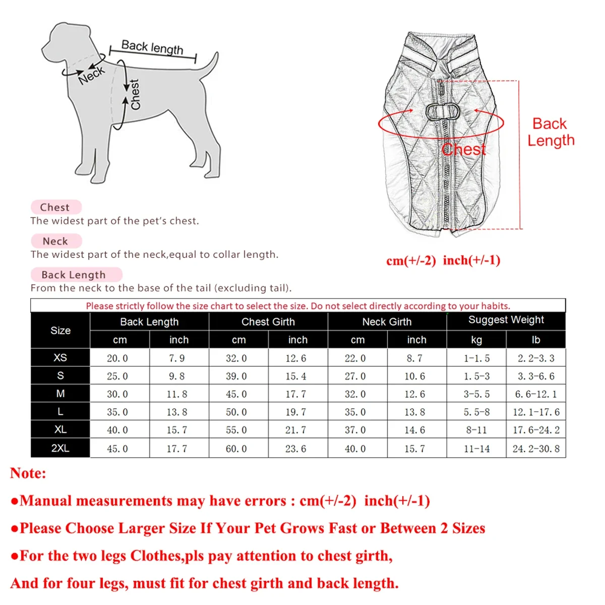 Ropa para perros, abrigo cálido de otoño e invierno para perros pequeños y medianos, chaleco reflectante impermeable para cachorros, chaqueta, trajes Chihuhua Pug - imagen 2