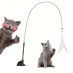 Juguete ventosa para gatos - Palo teaser interactivo con pluma