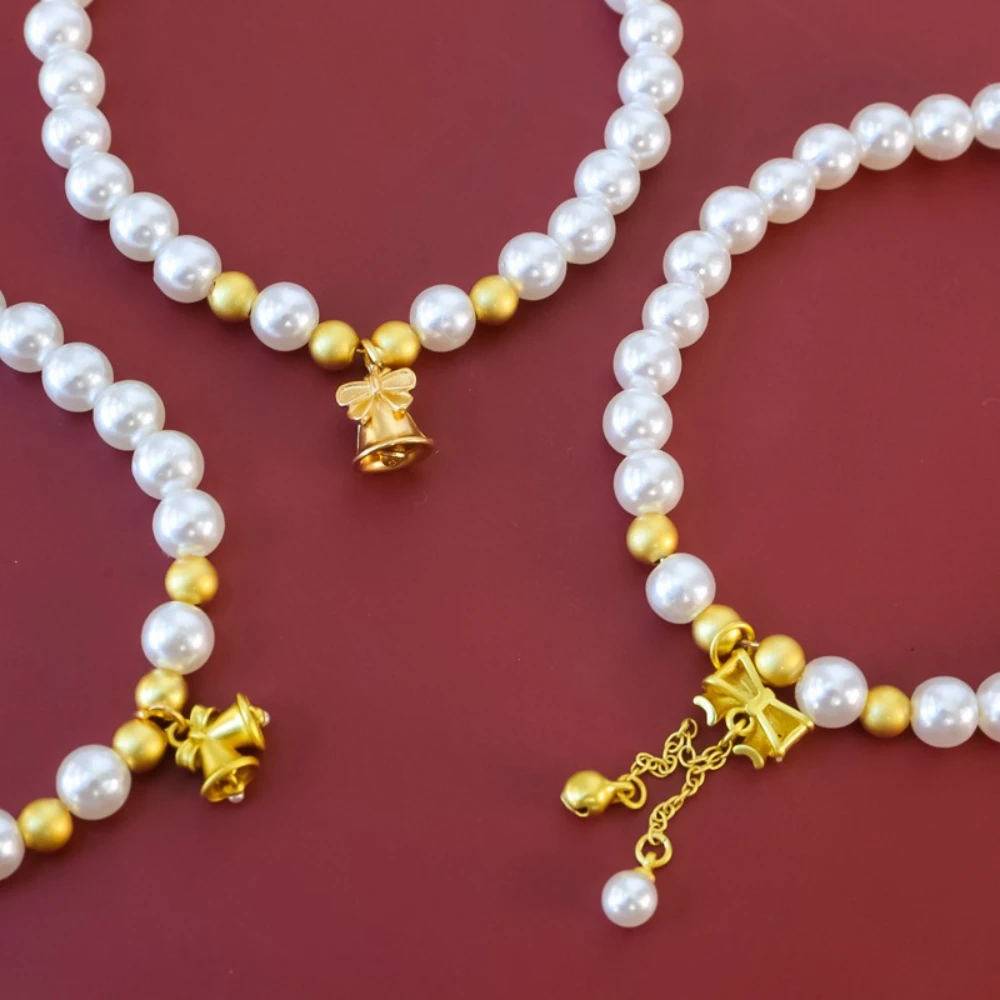 Collar de perlas con cascabel para gatos y perros – Cabeza de tigre - imagen 5