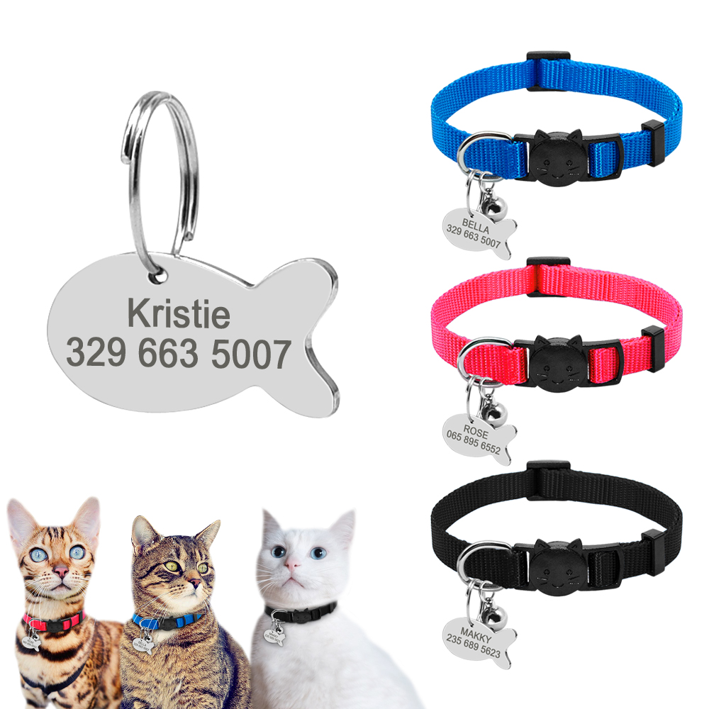 Collares perros pequeños suministros mascotas nailon ajustable grabado