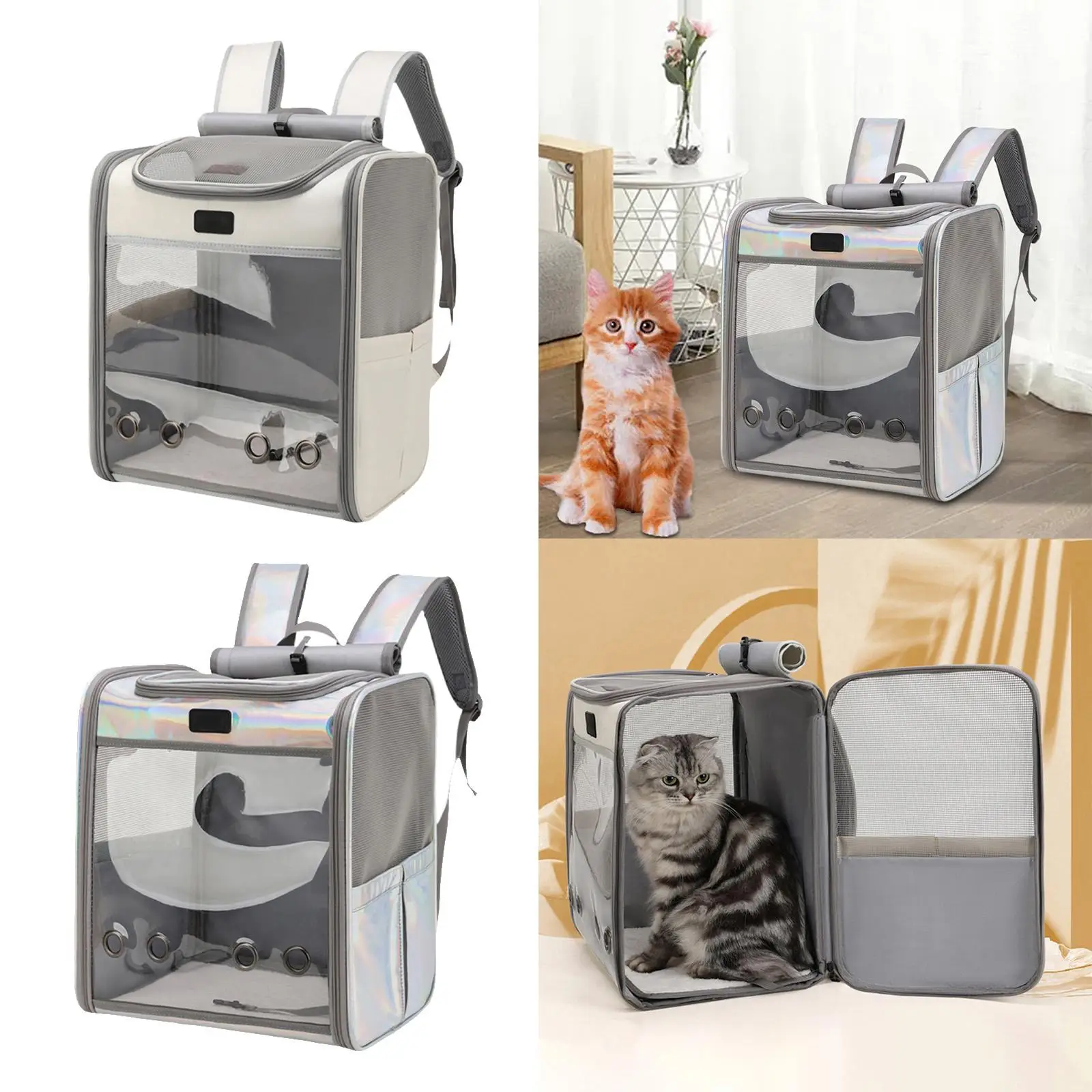 Portable Pet Cat Carrier Backpack Travel Bag with Shoulder Strap Transparent Window Tote Breathable for Kitten Puppy Travel Portable Pet Cat Carrier Backpack Travel Bag with Shoulder Strap Transparent Window Tote Breathable for Kitten Puppy Travel