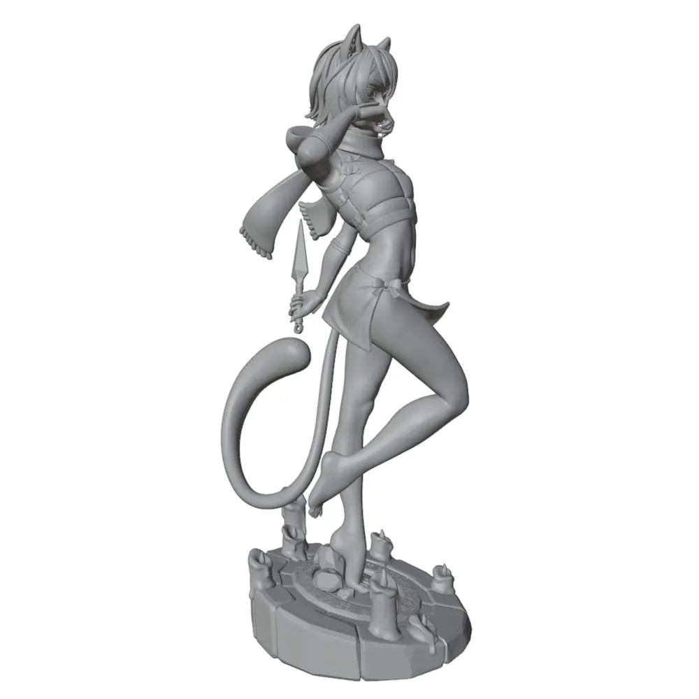 Kit resina gris muñeca guerrera 3D sin montar ni pintar para mascotas - imagen 5