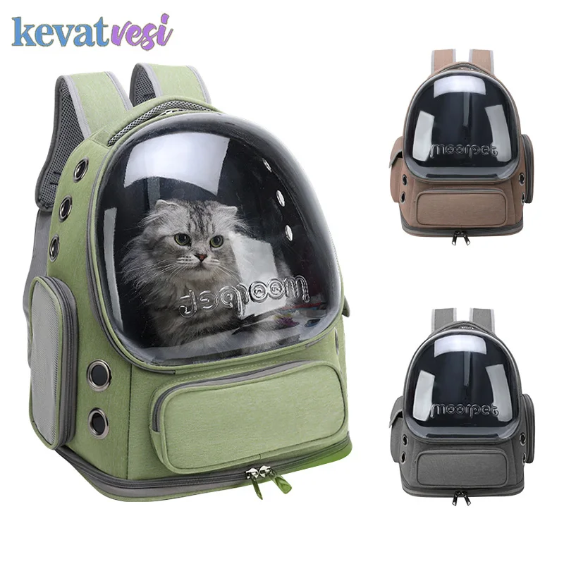 Mochila transparente para gato y astronauta, bolsa de transporte para gato, cachorro, gatito, bolsas transpirables para exteriores, paquete de cápsula espacial para gatos